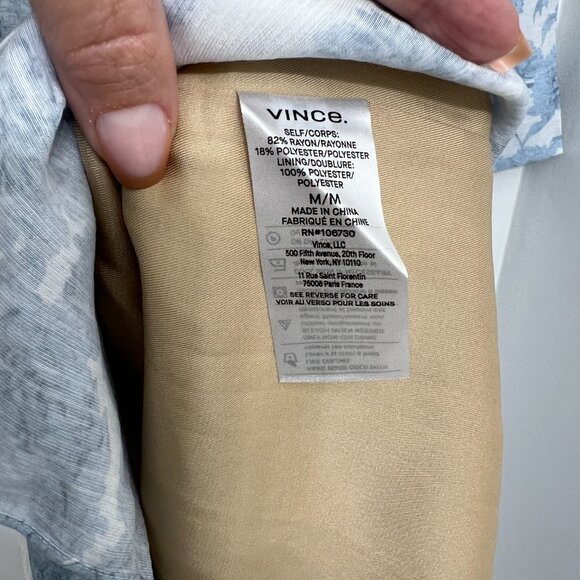 NWT Vince Dahlia floral print V neck high low women's midi dress size M - Picture 11 of 12